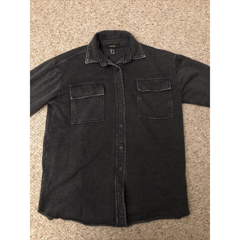 Forever 21 Men's Medium Long‎ Sleeve Button Down Shirt - Grey